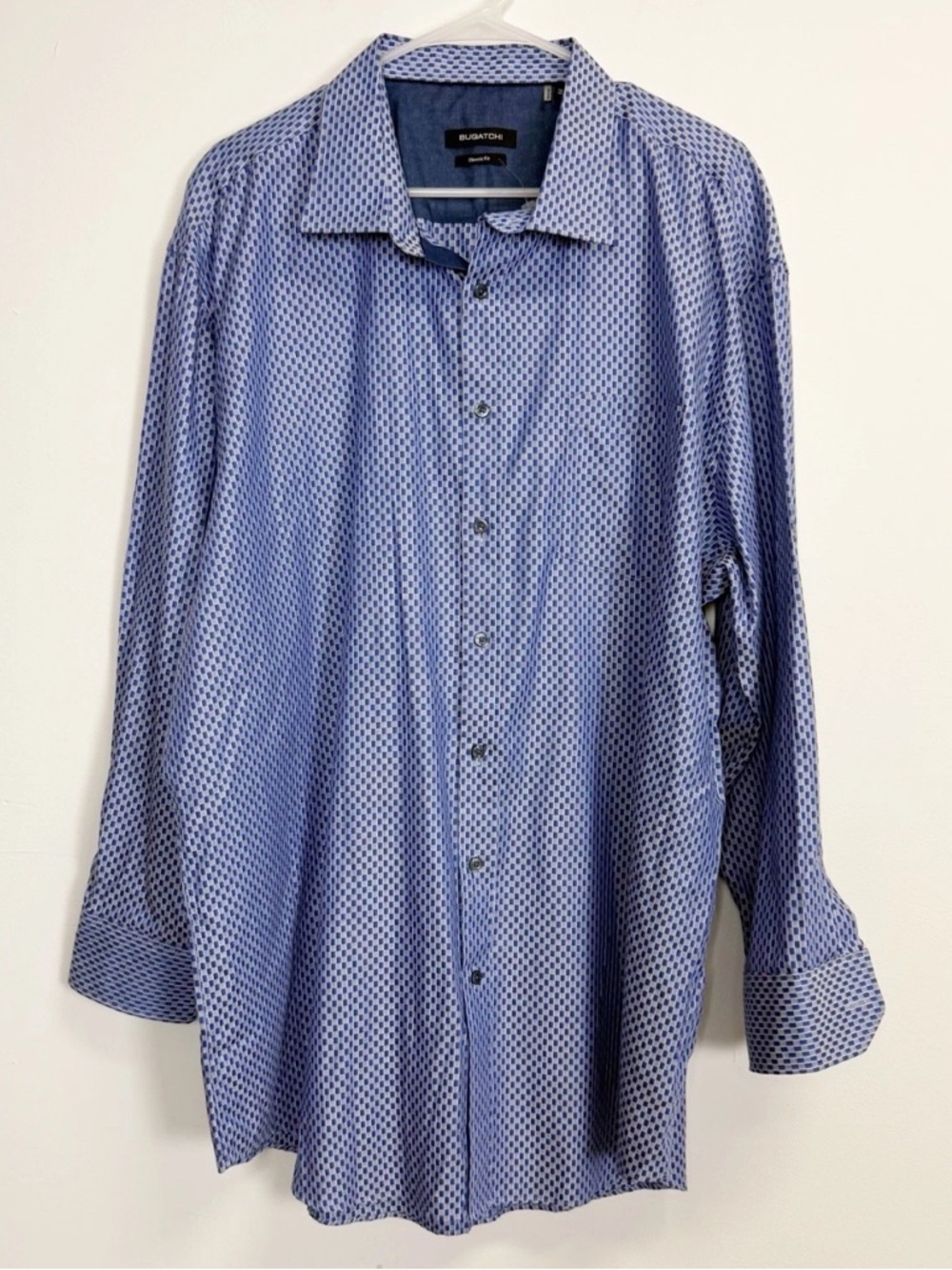 Bugatchi Shirt Mens 3XL Blue Classic Fit Long Sleeve Button Up Cotton NWOT NEW